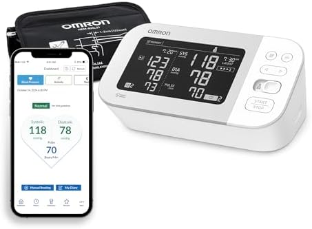 OMRON Platinum Blood Pressure Monitor, Upper Arm Cuff, Digital Bluetooth Blood Pressure Machine, Stores Up To 200 Readings for Two Users (100 readings each)