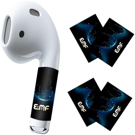 4 Pcs Protection Stickers for AirPods 2nd/3rd Gen, Bluetooth Headphones, Wireless Earbuds, and Headsets - Black