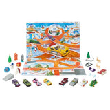 Hot Wheels Toy Cars, 2024 Advent Calendar, 8 1:64 Scale Vehicles, 16 Winter-Themed Accessories & Playmat