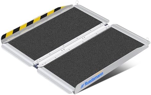 Ruedamann 2FT Wheelchair Ramp, Portable Wheelchair Ramp for Home Entrance, 30-1/4" Wider Design, Non-Slip Aluminum Folding Ramps for Wheelchairs, Strollers, Scooters, Stairs, Curbs, Doorways