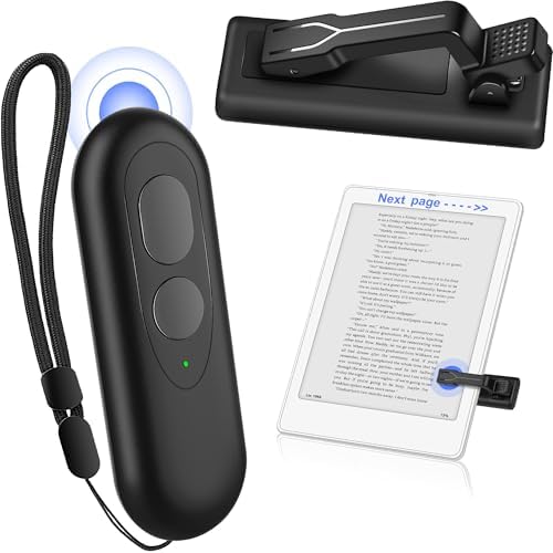 RF Remote Control Page Turner for Kindle Paperwhite Oasis Kobo eReaders, Kindle Remote Page Turner for iPhone Android Tablets Reading Novels Taking Photos