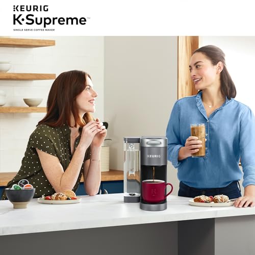 Keurig K-Supreme Single Serve K-Cup Pod Coffee Maker, MultiStream Technology, 4 Brew Sizes, 66oz Dual-Position Removable Reservoir, Gray