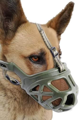 Mayerzon Dog Muzzle, Breathable Basket Muzzles for Small, Medium, Large and X-Large Aggressive Dogs Beagle German Shepherd Doberman, Cage Mouth Guard Stop Biting Chewing for Grooming Training
