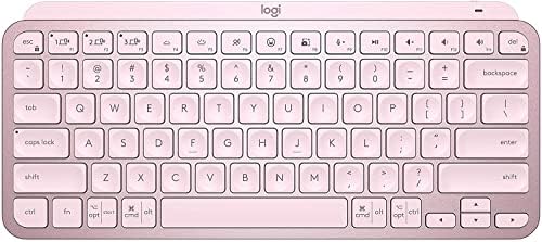 Logitech MX Keys Mini Minimalist Wireless Illuminated Keyboard, Compact, Bluetooth, Backlit, USB-C, Compatible with Apple macOS, iOS, Windows, Linux, Android, Metal Build - Rose (Renewed)