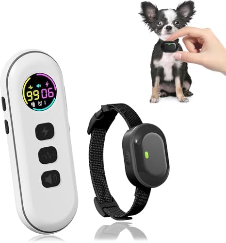 Ultra-Small Dog Shock Collar, Ultra-Light & Thin Dog Training Collar with 1300ft Remote, Tailored for Small Dogs 5-15lbs & Medium Dogs, 198-Level Precise Control, Waterproof, Rechargeable (DeepBlack)