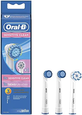 Oral-B Sensitive Pack of 3 Rechargeable Electric Toothbrush Heads for Sensitive Teeth and Gums