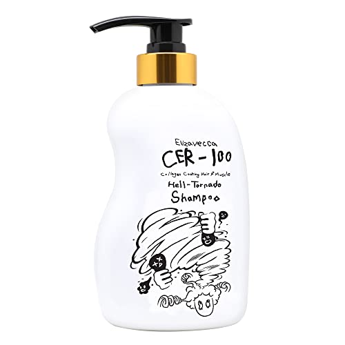 Elizavecca CER-100 Collagen Coating Hair A+ Muscle Hell-Tornado Shampoo 500ml/16.9 fl.oz. - Hair Shampoo Especially for Oily hair | Hair Shampoo for oily hair scalp | K-Beauty