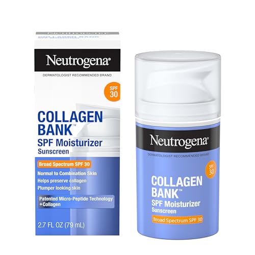 Neutrogena Collagen Bank Face Moisturizer with SPF 30 Sunscreen, Daily Anti-Aging Face & Neck Collagen Cream with Micro-Peptide & SPF to Support & Defend Skin’s Natural Collagen, 2.7 fl oz