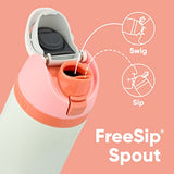 Owala FreeSip Insulated Stainless Steel Water Bottle with Straw for Sports and Travel, BPA-Free, 40-oz, Shy Marshmallow