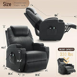 Electric Recliner with Massage and Heating, Power Lift Recliner Chair for Elderly and Adults, Modern Reclining Chair with Remote Control, Cup Holder, and Faux Leather Upholstery