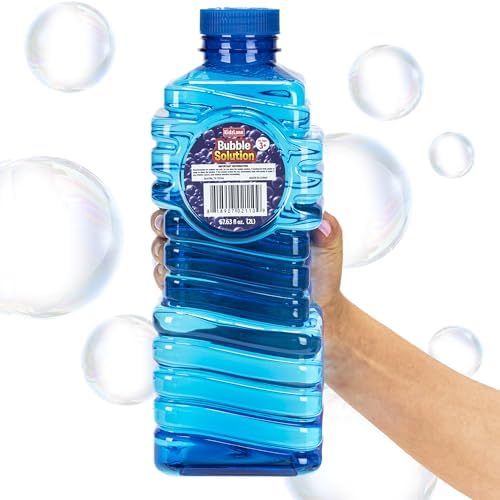 Kidzlane Bubble Solution Refill 67.63 oz | Large, Easy-Grip Bubble Jug for Bubble Guns, Wands, and Machines | Create Colorful Bubbles | Big Bottle of Bubbles for Kids Ages 3+ | No Pre-Mixing Required