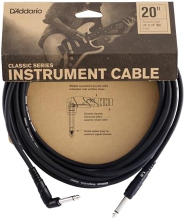 D'Addario Accessories Cable, Black, 20 feet (PW-CGTRA-20)