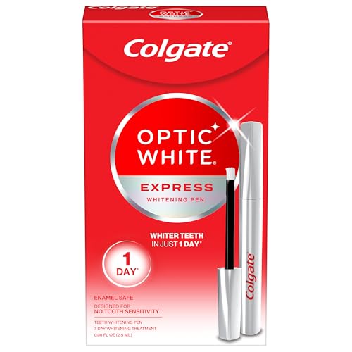 Colgate Optic White Express Teeth Whitening Pen, Enamel-Safe Tooth Whitening Applicator, Helps Whiten Teeth in As Little As 1 Day of Use, 7 Day Whitening Treatment, 0.08 fl oz