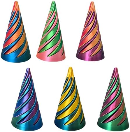 6 Pcs Spiral Cone Fidget Toy, Impossible Cone,Impossible Cones passthrough Impossible Pyramid for Relaxing,Spiral Fidget Toy passthrough Impossible Cone,Birthday for Adults & Kids