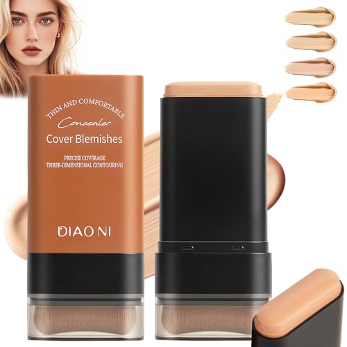Flawless Eraser Foundation Stick,Korean Hydrating Lightweight Foundation Stick with Brush,Multi-Use Foundation Stick Makeup, Waterproof Thin and Cover Blemishes for All Skin Types (pink velvet, 03)