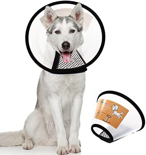 Plastic Pet Recovery Collars & Cones for Dogs and Cats After Surgery Adjustable Dog Neck Cone Surgical Elizabeth E-Collar Prevent Biting and Stop Licking Wound (XXL-Neck: 16.5-18.1 in)
