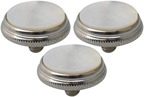 Liyafy 3Pcs Trumpet Valve Finger Buttons Musical Instruments Accessories Silver with White Shell Inlay