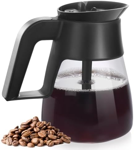 10 Cup Coffee Pot Replacement for Ninja Coffee Maker CM401 CP301 CFP101 CFP301 CP307 Glass Coffee Pot Replacement with Brewing Lid, Stainless Steel Metal Handle