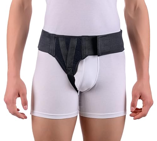 Right Side Inguinal Hernia Groin Belt Black (L 38-42)