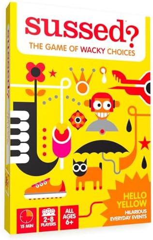 SUSSED The Wacky ‘What Would You Do?’ Social Card Game - Kids Stocking Stuffer & Family Travel Game - Fun & Easy to Play - All Ages 6 and Up - Hello Yellow Deck