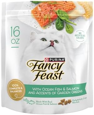 Purina Fancy Feast Dry Cat Food With Ocean Fish and Salmon - (Pack of 4) 16 oz. Bags