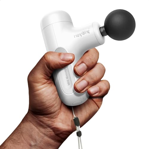 HEYCHY Super Mini Massage Gun Deep Tissue for Athletes, Small Travel Massage Gun, Percussion Handheld Portable Muscle Massager Tool for Full Body Recovery & Relief, Ideal Gifts for Men&Women (White)