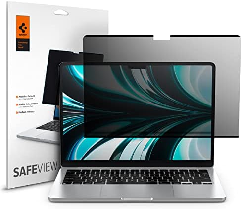 Spigen Privacy Filter Screen Protector [SafeView] designed for MacBook Air 13.6 inch (M3 /M2) - 1 Pack