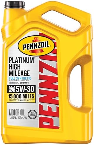 Pennzoil Platinum High Mileage Full Synthetic 5W-30 Motor Oil, 5 Quart