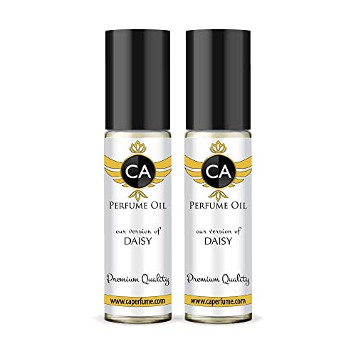 CA Perfume Impression of M. Jacobs Daisy For Women Replica Fragrance Body Oil Dupes Alcohol-Free Essential Aromatherapy Sample Travel Size Concentrated Long Lasting Attar Roll-On 0.3 Fl Oz-X2
