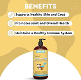 Wonder Paws Fish Oil For Dogs - Omega 3 For Dogs From Alaskan Salmon, Cod & Krill Oil - EPA DHA Fatty Acids - Less Shedding & Itching - Skin, Joint, Immune & Heart Health - 16 oz Pet Liquid Supplement