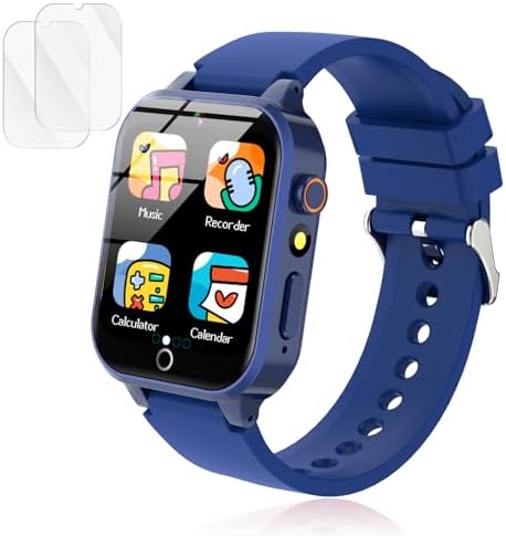 Smart Watch for Kids, with 26 Puzzle Games, Touch Screen, HD Camera, Alarm Clock, Toys for Ages 4-12 Years Old.Birthday Gift for Boys Girls (Blue)