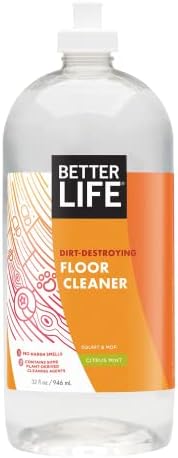 Better Life Floor Cleaner - Liquid Multipurpose Cleaner for Wood, Tile, Laminate, Vinyl, Bamboo - Hardwood Floor Cleaner for Mopping - Citrus Mint 32oz