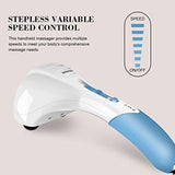 cotsoco Handheld Neck Back Massager - Double Head Electric Full Body Massager - Deep Tissue Percussion Massage Hammer for Muscles, Arm, Neck, Shoulder, Back, Leg, Foot (Blue)