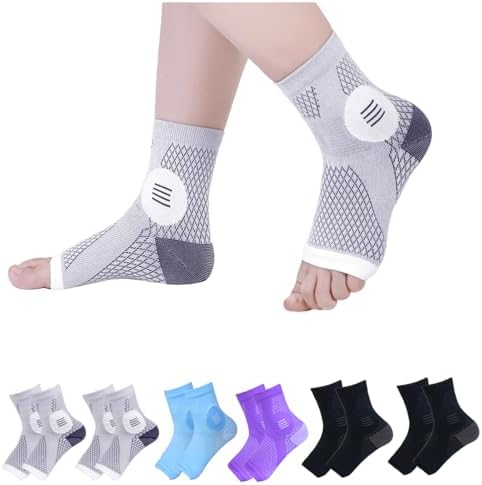 Neuropathy Socks for Women and Men, Nano Soothe Relief Compression Socks Toeless Compression Socks Ankle Compression Sleeve for Arch Support, Plantar Fasciitis Foot Swelling