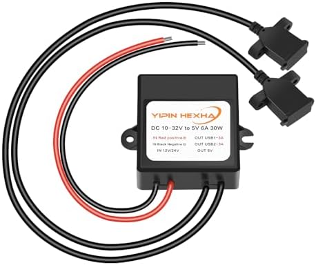 DC Converter 12V 24V to 5V 6A 30W Dual USB Female DC DC Buck Converter Adapter Step Down Module