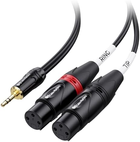 Cable Matters 3.5mm 1/8 Inch TRS to 2 XLR Cable 6 ft, Male to Female Aux to Dual XLR Breakout Cable