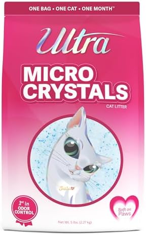 Ultra Micro Crystals Cat Litter - 99.9% Dust Free, Soft on Paws, Fragrance Free - 5 Lbs.