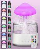 Rain Cloud Humidifier Water Drip, 2 in 1 Humidifier with Essential Oil Diffuser,450ml Cloud Humidifier Rain Drop,Mushroom Humidifier with 7 Colors for Sleeping Relaxing