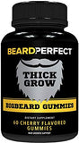 THICKGROW BIGBEARD Gummies - Get a Stronger, Longer, Thicker Beard Growth Formula for Men with Biotin, B12, and 10+ Elite Beard-Building Vitamins Nutrients 60 Cherry Flavored Gummies!