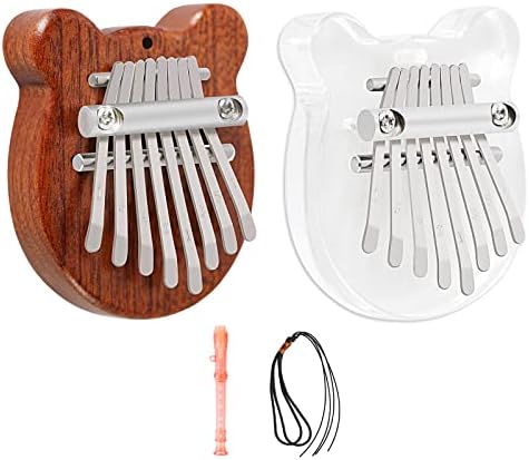 EASTROCK 8 Key Mini Kalimba, Finger Thumb Piano with Accessory Pendant Gift, Exquisite Finger Piano Ornaments Christmas Gift for Kid Adult Beginners（2 Packs)