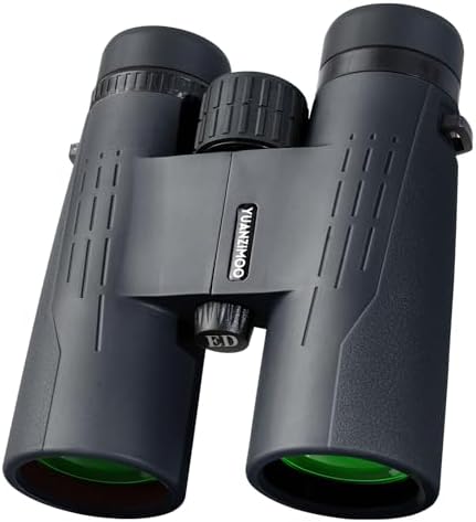 12x42 Binoculars for Adults High Powered Binoculars Waterproof Compact Binoculars with Low Light Night Vision for Hunting Outdoor Sports Concerts Bird Watching Black