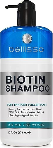Biotin Shampoo for Thicker Stronger Hair - Volumizing & Thickening Shampoo for Men and Women - Sulfate Free, Salon Grade Formula to Boost Volume for Fine and Thinning Hair - Ideal for All Hair Types