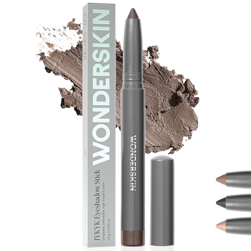 Wonderskin IYKYK Eyeshadow Stick - Longwear Eye Shadow Sticks, Budge-Proof and Waterproof Shimmer Eyeshadow Stick with Built-in Sharpener (Ash)