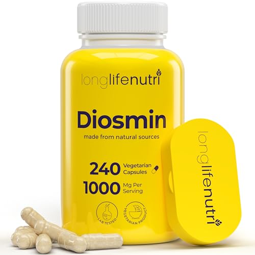 Diosmin 1000mg Advanced Formula - 240 Capsules for Circulatory Health Support, 4-Month Supply, Non-GMO, Made in USA - Daily Wellness Supplement