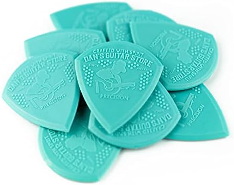 Dan's Guitar Store - Precision Pick - 10-Pack - Grippy Precision High-Visibility Plectrums for Professionals