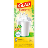 Glad Trash Bags, OdorShield Small Garbage Bags, Gain Original & Febreze, 4 Gal, 26 Count (Pack of 6)