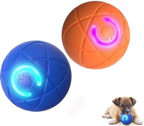 2025 New Shaky Ball Toy for Dogs, Shaking Dog Ball, Vibrating Dog Ball,Vibrating Ball for Dogs, Interactive Dog Ball, Automatic Moving Dog Toy Ball for Dogs, Suitable for All Dogs 2pcs(Orange+Blue)