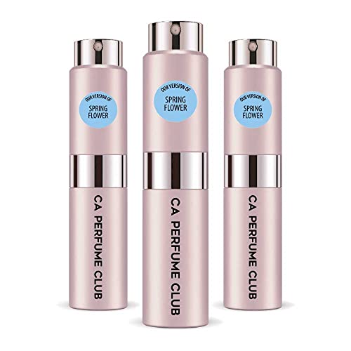 CA Perfume Impression of Spring Flower For Women Replica Version Fragrance Dupes Concentrated Long Lasting Eau de Parfum Spray Refillable Atomizer Bottle 0.27 Fl Oz-X3