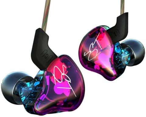 YINYOO Easy KZ ZST Colorful Hybrid Banlance Armature with Dynamic in-Ear Earphone 1BA+1DD HiFi Headset KZ in Ear Monitors Headphones Wired Earbuds IEM Earphones Gaming Earbuds (Colorful Without mic)