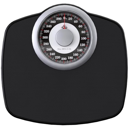 Zeno A25 Scales for Body Weight - Up to 400 LB - New - 5.3" Dial on 12.4" x 10.2" Platform - Anti-Skid Rubber Surface - Bathroom Scale Analog - Durable with 20-Year Assurance